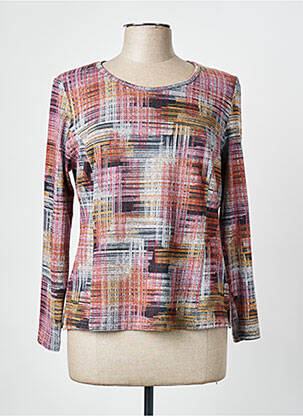 Pull tissage chiné manches longues gris FRANCE RIVOIRE femme