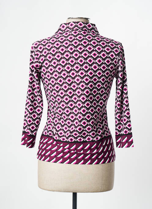Polo stretch manches 3/4 violet CHRISTINE LAURE femme