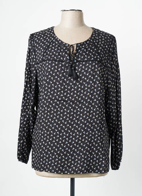 Blouse col rond manches longues noir PAUSE CAFE femme