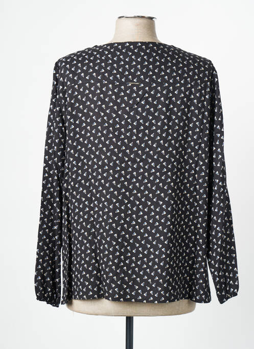 Blouse col rond manches longues noir PAUSE CAFE femme