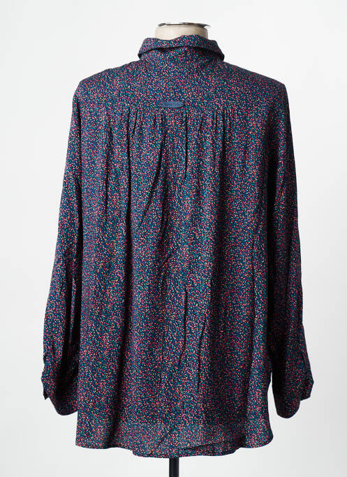 Chemisier imprimé fantaisie manches longues bleu POUPÉE CHIC BY MERCEDES DE MIGUEL femme