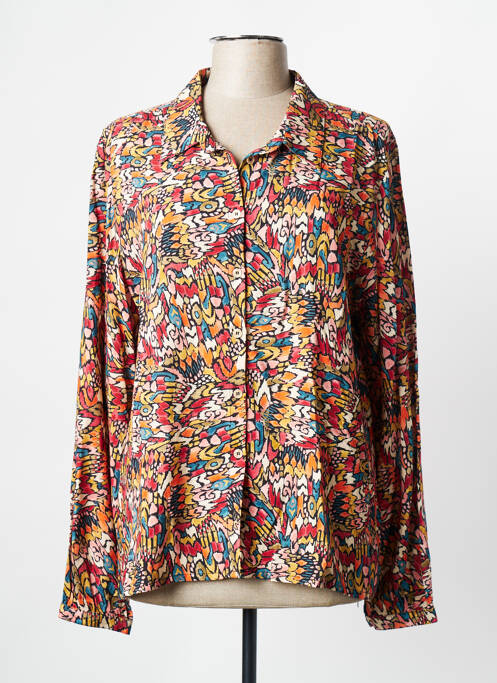 Chemisier imprimé fantaisie manches longues rouge DIPLODOCUS femme