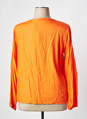 Blouse tissage popeline manches longues orange CREAM femme