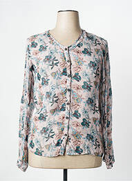 Chemisier imprimé fleurs manches longues gris AGATHE & LOUISE femme