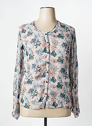 Chemisier imprimé fleurs manches longues gris AGATHE & LOUISE femme