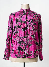 Chemisier imprimé fleurs manches longues rose FABIENNE CHAPOT femme