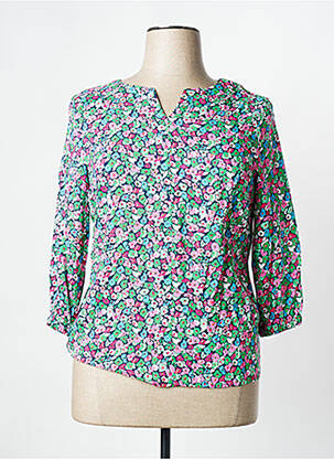 Blouse tissage popeline manches 3/4 vert RABE femme