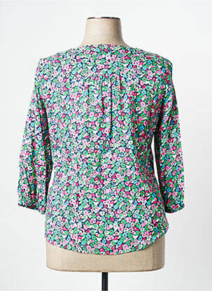Blouse tissage popeline manches 3/4 vert RABE femme