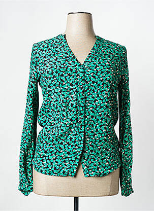 Chemisier coupe cintrée manches longues vert FABIENNE CHAPOT femme