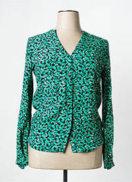 Chemisier coupe cintrée manches longues vert FABIENNE CHAPOT femme