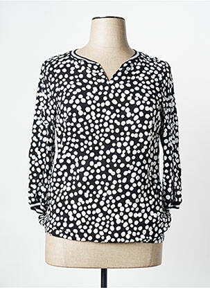 Blouse tissage popeline manches 3/4 noir RABE femme