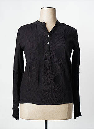 Blouse légère et transparente manches longues noir NÜ femme