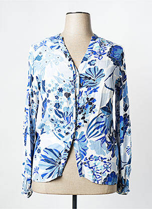 Chemisier imprimé fleurs manches longues bleu FABIENNE CHAPOT femme