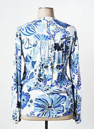 Chemisier imprimé fleurs manches longues bleu FABIENNE CHAPOT femme