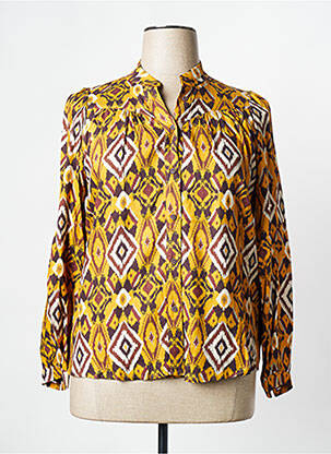 Chemisier coupe droite manches longues jaune ANDAM femme