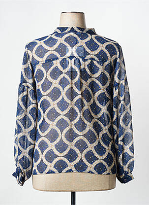 Blouse légère et transparente manches longues bleu ANDAM femme