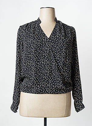 Blouse imprimé fantaisie manches longues noir MISS TIC femme