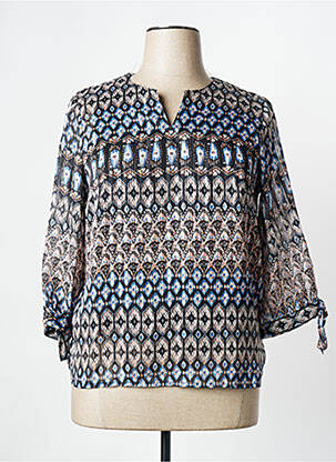 Blouse légère et transparente manches 3/4 noir CHRISTINE LAURE femme