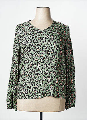 Blouse tissage popeline manches longues vert SIGNE NATURE femme