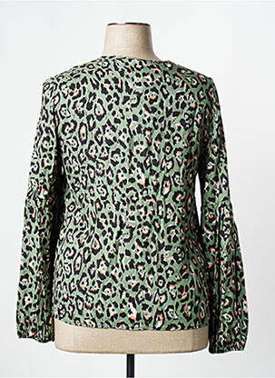 Blouse tissage popeline manches longues vert SIGNE NATURE femme