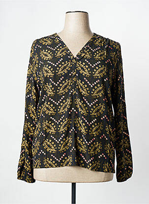Blouse tissage popeline manches longues vert SIGNE NATURE femme