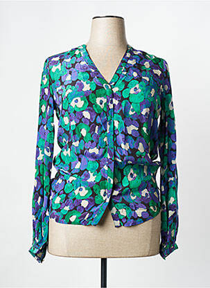 Chemisier imprimé fleurs manches longues violet FABIENNE CHAPOT femme
