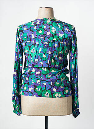 Chemisier imprimé fleurs manches longues violet FABIENNE CHAPOT femme