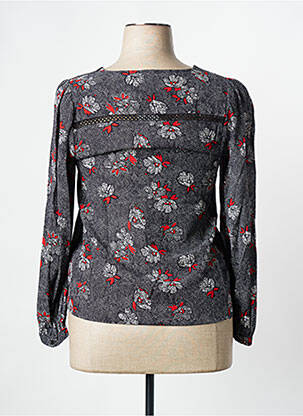 Blouse tissage popeline manches longues noir C'EST BEAU LA VIE femme