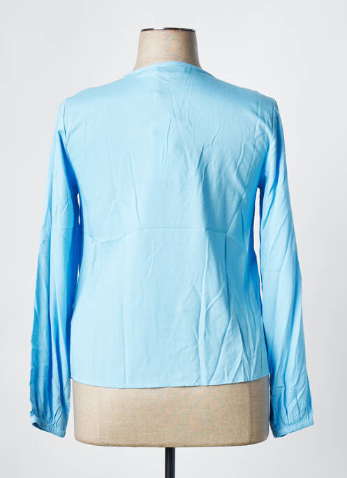 Blouse tissage popeline manches longues bleu CREAM femme