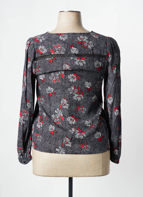 Blouse imprimé fleurs manches longues noir C'EST BEAU LA VIE femme