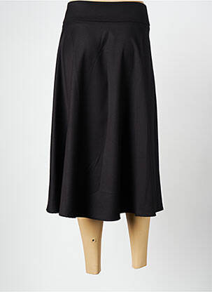 Jupe mi-longue fermeture zip latéral noir SIGNE NATURE femme