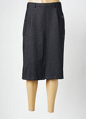 Jupe mi-longue coupe droite noir FRANCE RIVOIRE femme