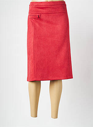 Jupe mi-longue coupe droite rouge CHRISTINE LAURE femme