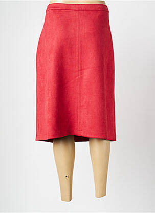 Jupe mi-longue coupe droite rouge CHRISTINE LAURE femme