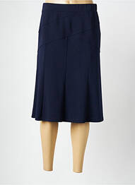 Jupe mi-longue coupe droite bleu FRANCE RIVOIRE femme
