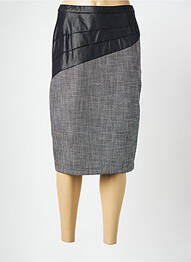 Jupe mi-longue coupe droite gris FRANCE RIVOIRE femme