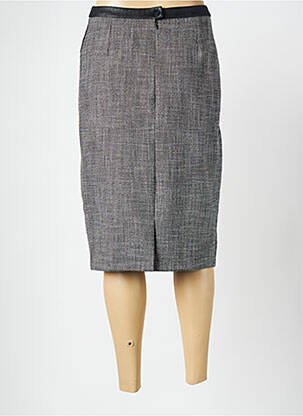 Jupe mi-longue stretch gris FRANCE RIVOIRE femme