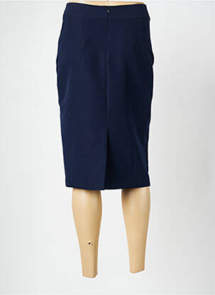 Jupe mi-longue taille à pinces bleu FRANCE RIVOIRE femme