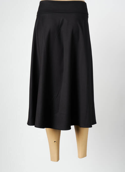 Jupe mi-longue fermeture zip latéral noir SIGNE NATURE femme