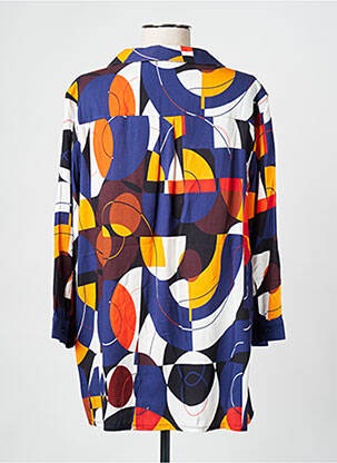 Blouse tissage popeline manches 3/4 bleu CHRISTINE LAURE femme