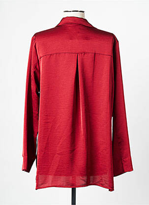 Chemisier tissage popeline manches longues rouge ANDAM femme
