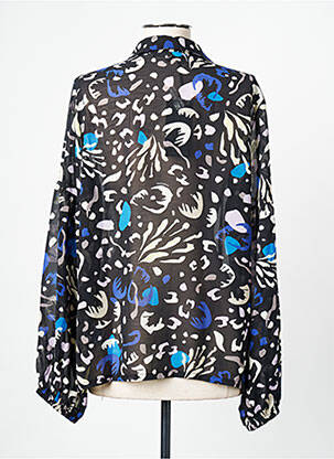 Chemisier tissage crêpe manches longues noir TRAMONTANA femme