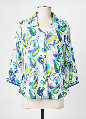 Blouse imprimé fantaisie manches 3/4 bleu AGATHE & LOUISE femme