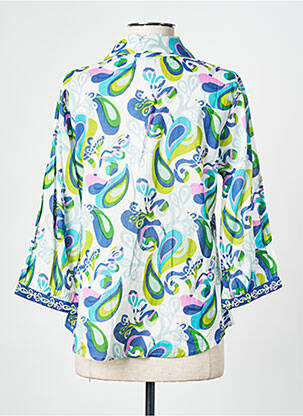 Blouse imprimé fantaisie manches 3/4 bleu AGATHE & LOUISE femme