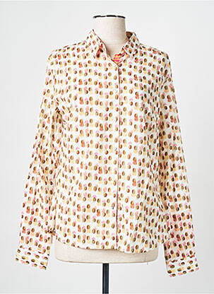 Chemisier imprimé fantaisie manches longues beige LA CIBLE ROUGE femme