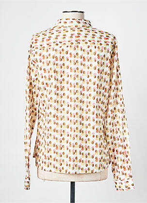 Chemisier imprimé fantaisie manches longues beige LA CIBLE ROUGE femme