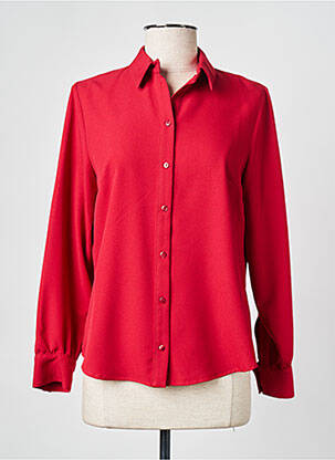 Chemisier coupe cintrée manches longues rouge FRANCE RIVOIRE femme