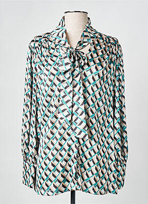Chemisier coupe fluide manches longues vert MATHIEU PARIS femme