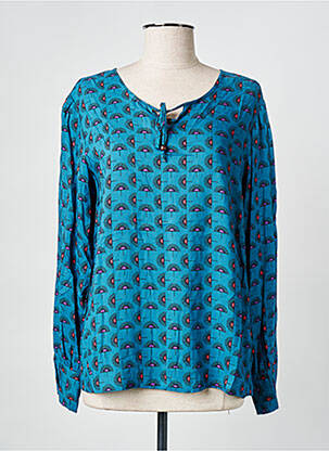 Blouse imprimé fantaisie manches longues bleu AGATHE & LOUISE femme