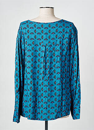Blouse imprimé fantaisie manches longues bleu AGATHE & LOUISE femme